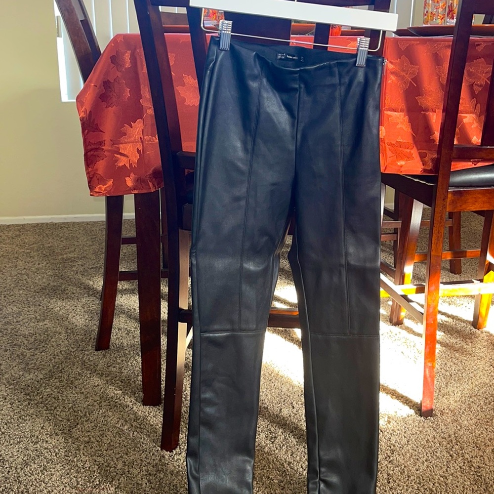 Black leather pants